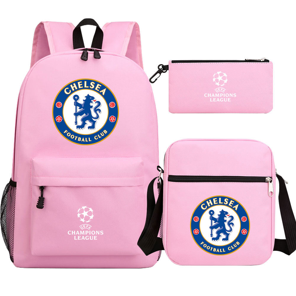 Chelsea Football Club Schoolbag Backpack Shoulder Bag Pencil Bag 3pcs set for Kids Students