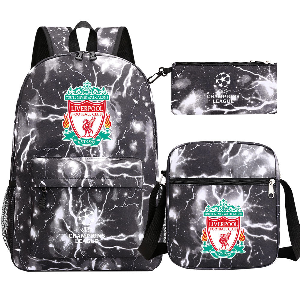 Liverpool Football Club Schoolbag Backpack Shoulder Bag Pencil Bag 3pcs set for Kids Students