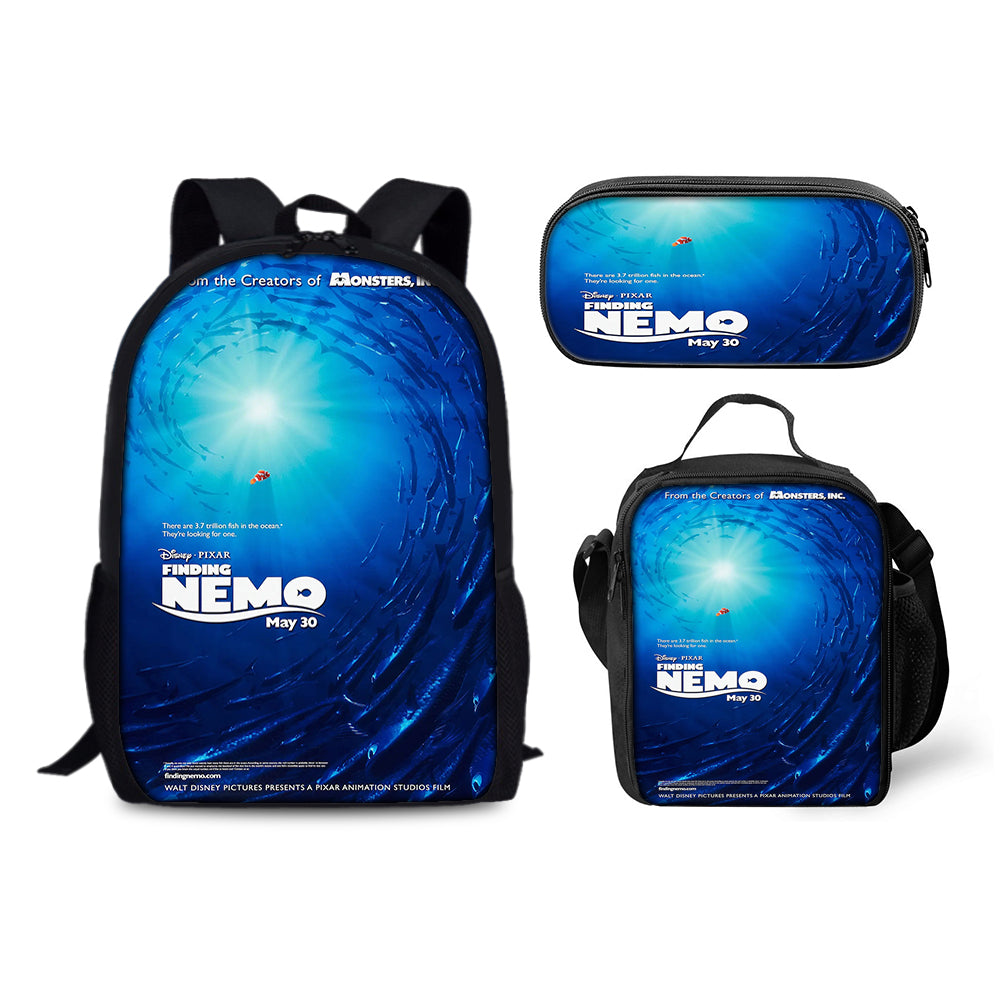 Finding Nemo Backpack Schoolbag Lunch Bag Pencil Bag for Kids Students 3PCS