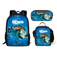 Finding Nemo Backpack Schoolbag Lunch Bag Pencil Bag for Kids Students 3PCS