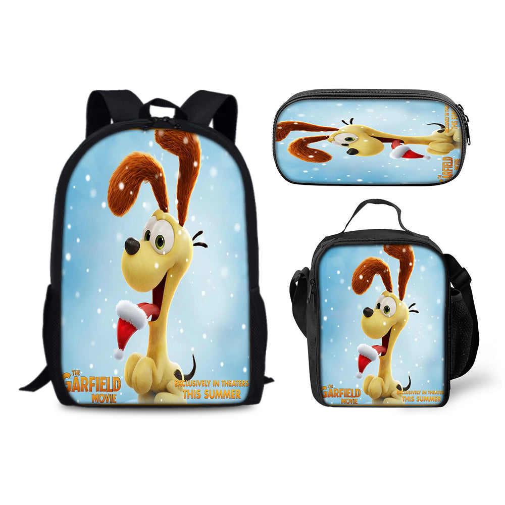 Garfield Backpack Schoolbag Lunch Bag Pencil Bag for Kids Students 3PCS