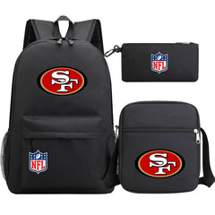 San Francisco 49ers Football Team Printed Schoolbag Backpack Shoulder Bag Pencil Bag 3pcs set for Kids Students