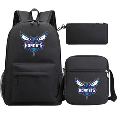 Charlotte Hornets Schoolbag Backpack Shoulder Bag Pencil Bag 3pcs set for Kids Students
