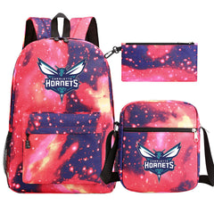 Charlotte Hornets Schoolbag Backpack Shoulder Bag Pencil Bag 3pcs set for Kids Students