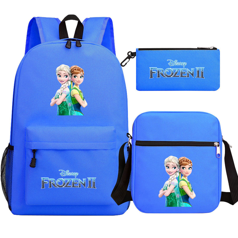 Frozen Elsa Anna Princess  Printed Schoolbag Backpack Shoulder Bag Pencil Bag 3pcs set for Kids Students