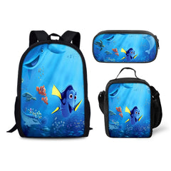 Finding Nemo Backpack Schoolbag Lunch Bag Pencil Bag for Kids Students 3PCS