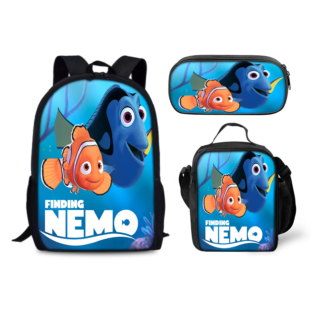 Finding Nemo Backpack Schoolbag Lunch Bag Pencil Bag for Kids Students 3PCS