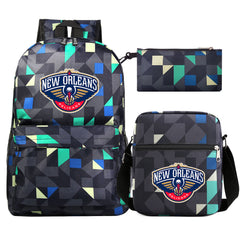 New Orleans Pelicans Schoolbag Backpack Shoulder Bag Pencil Bag 3pcs set for Kids Students