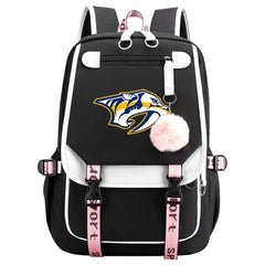 Nashville Predators Hockey League Waterproof Backpack School Notebook Travel Bag USB Charging