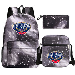 New Orleans Pelicans Schoolbag Backpack Shoulder Bag Pencil Bag 3pcs set for Kids Students