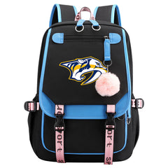 Nashville Predators Hockey League Waterproof Backpack School Notebook Travel Bag USB Charging