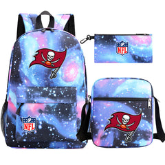 Tampa Bay Buccaneers Football Team  Printed Schoolbag Backpack Shoulder Bag Pencil Bag 3pcs set for Kids Students