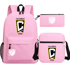 Columbus Soccer Crew 3D Printed Schoolbag Backpack Shoulder Bag Pencil Bag 3pcs set for Kids Students