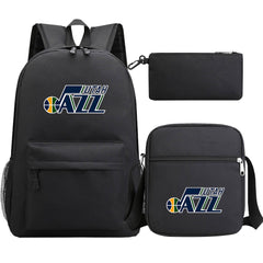 Utah Jazz Schoolbag Backpack Shoulder Bag Pencil Bag 3pcs set for Kids Students