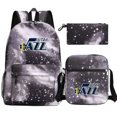 Utah Jazz Schoolbag Backpack Shoulder Bag Pencil Bag 3pcs set for Kids Students
