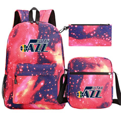Utah Jazz Schoolbag Backpack Shoulder Bag Pencil Bag 3pcs set for Kids Students