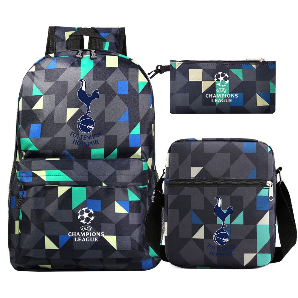 Tottenham Hotspur Football Club Schoolbag Backpack Shoulder Bag Pencil Bag 3pcs set for Kids Students
