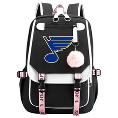 St Louis Blues Hockey League Waterproof Backpack School Notebook Travel Bag USB Charging