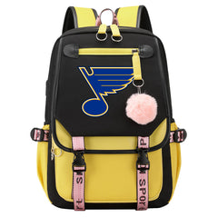 St Louis Blues Hockey League Waterproof Backpack School Notebook Travel Bag USB Charging