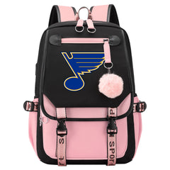 St Louis Blues Hockey League Waterproof Backpack School Notebook Travel Bag USB Charging