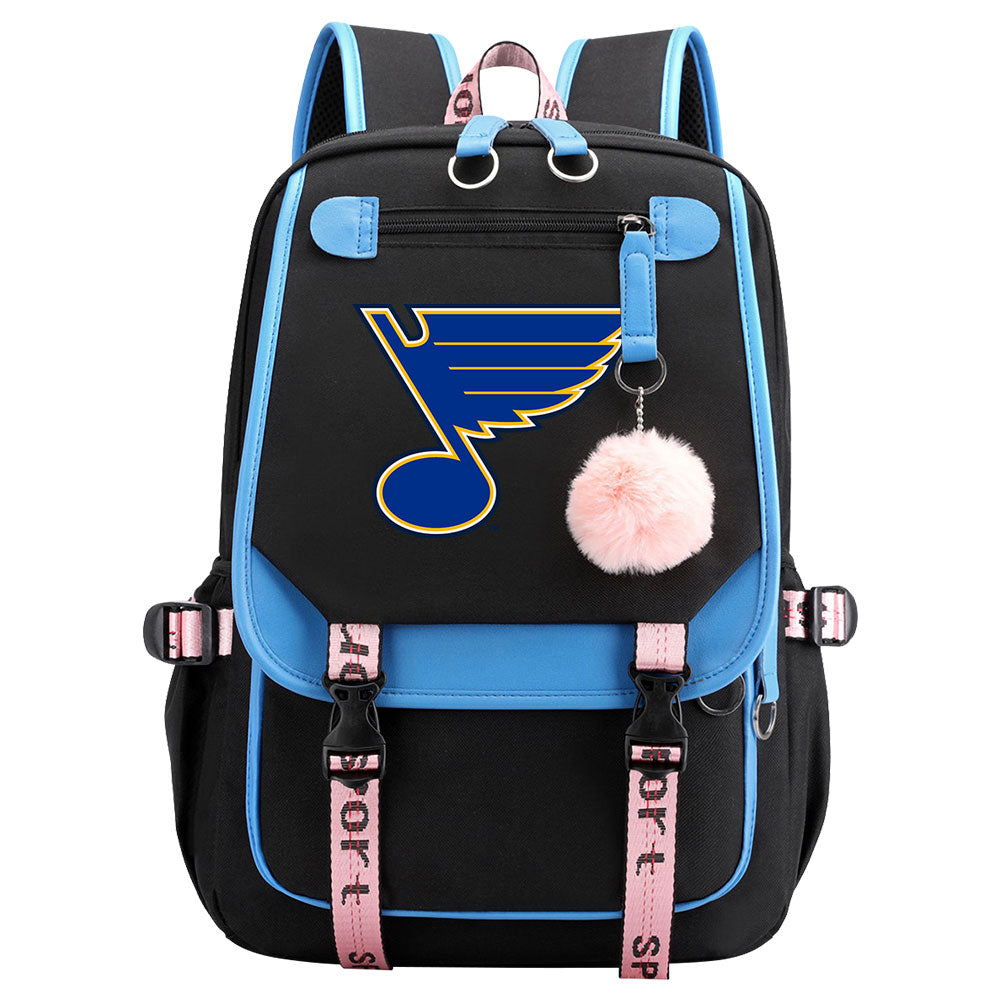 St Louis Blues Hockey League Waterproof Backpack School Notebook Travel Bag USB Charging