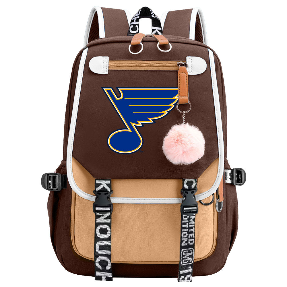 St Louis Blues Hockey League Waterproof Backpack School Notebook Travel Bag USB Charging