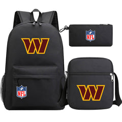 Washington Commanders Football Team Printed Schoolbag Backpack Shoulder Bag Pencil Bag 3pcs set for Kids Students