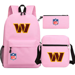 Washington Commanders Football Team Printed Schoolbag Backpack Shoulder Bag Pencil Bag 3pcs set for Kids Students