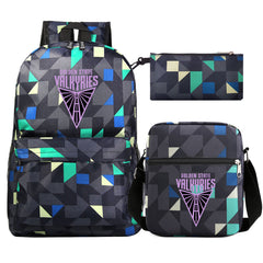 Golden State Valkyries Schoolbag Backpack Shoulder Bag Pencil Bag 3pcs set for Kids Students