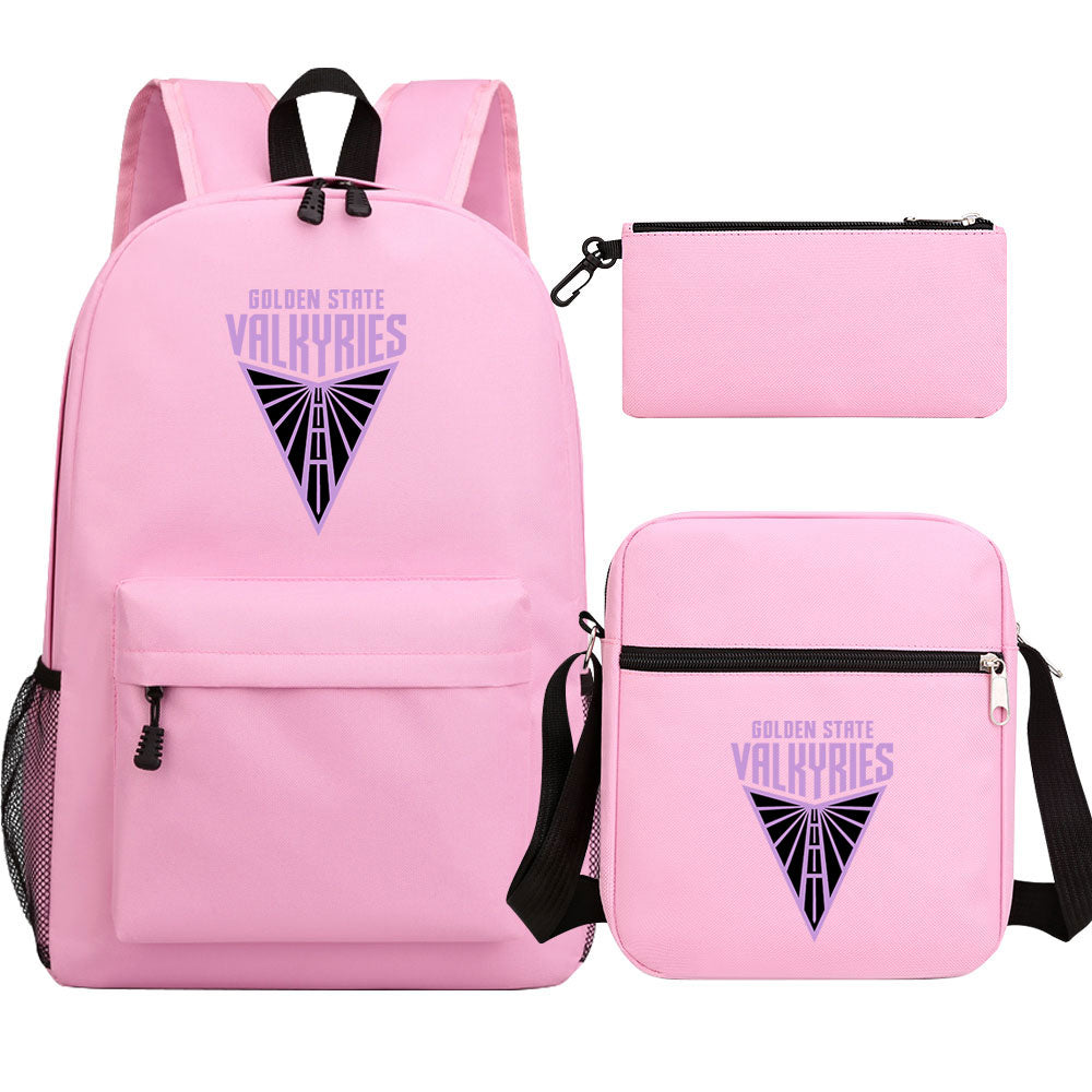 Golden State Valkyries Schoolbag Backpack Shoulder Bag Pencil Bag 3pcs set for Kids Students