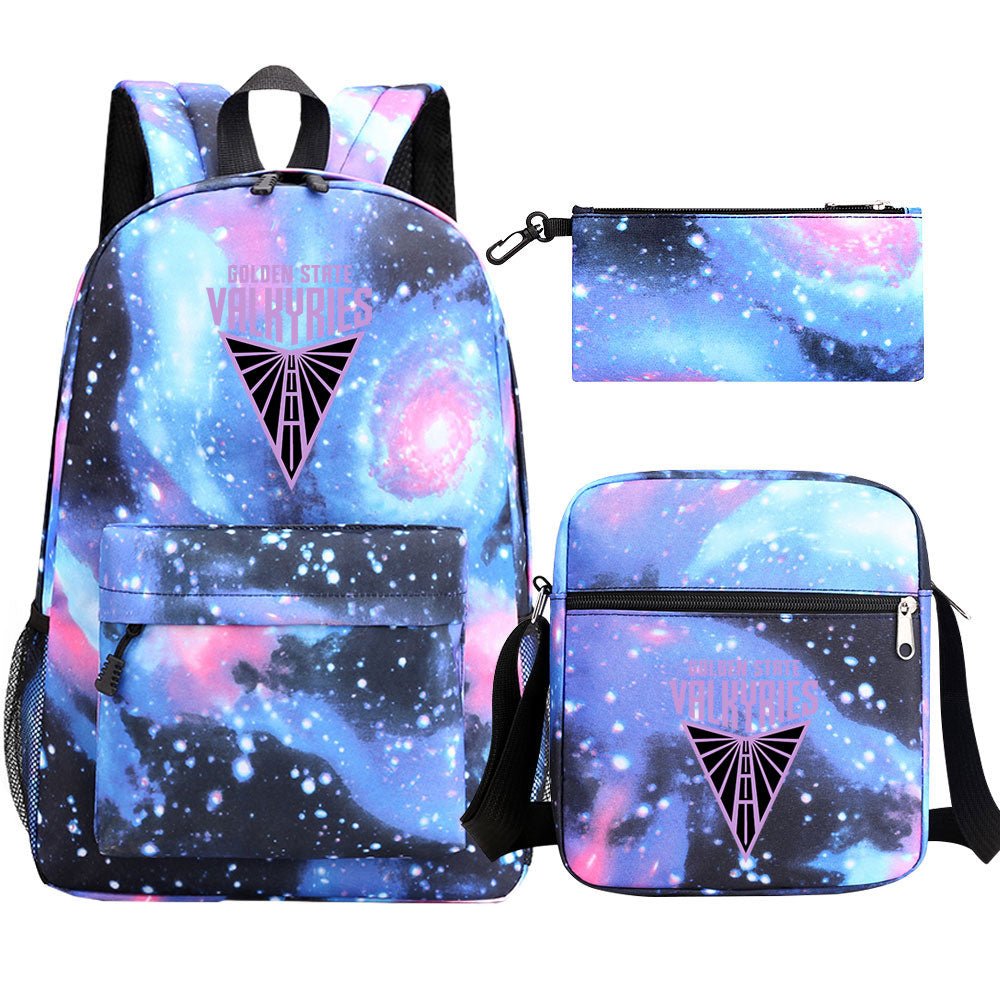 Golden State Valkyries Schoolbag Backpack Shoulder Bag Pencil Bag 3pcs set for Kids Students