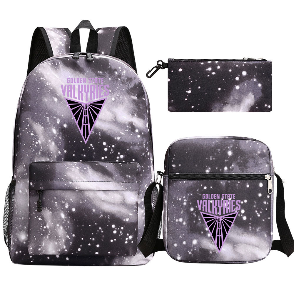 Golden State Valkyries Schoolbag Backpack Shoulder Bag Pencil Bag 3pcs set for Kids Students