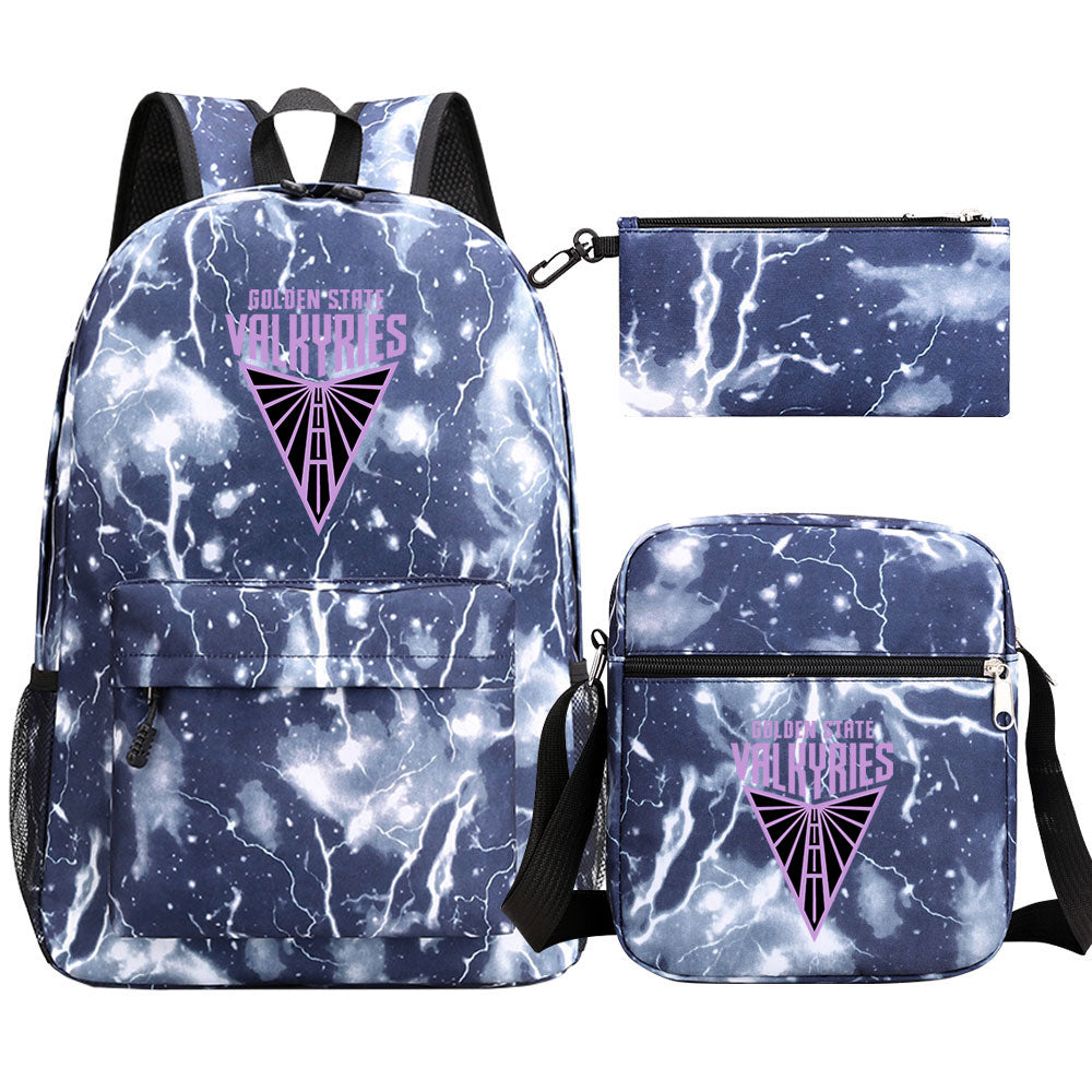 Golden State Valkyries Schoolbag Backpack Shoulder Bag Pencil Bag 3pcs set for Kids Students