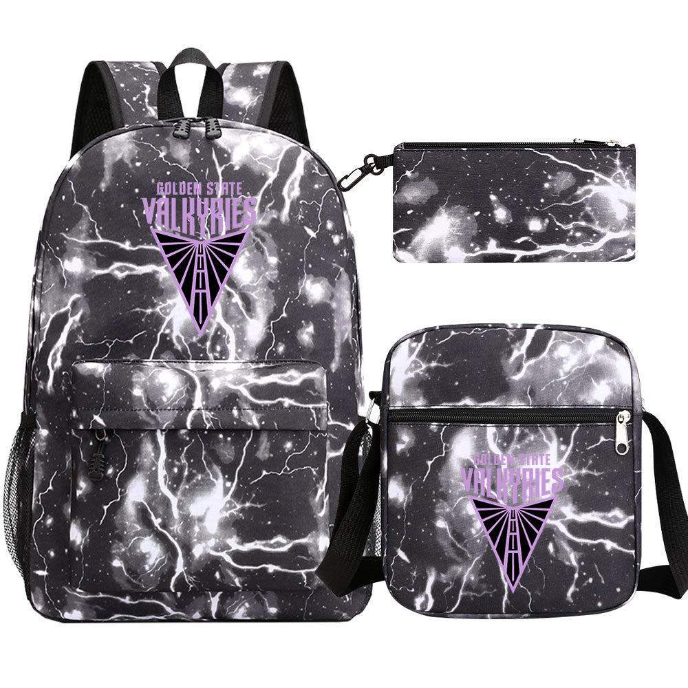 Golden State Valkyries Schoolbag Backpack Shoulder Bag Pencil Bag 3pcs set for Kids Students