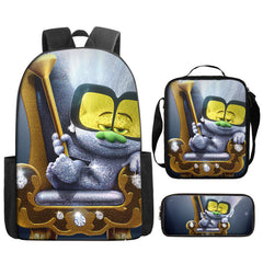 Trolls Full Printed Backpack Schoolbag Travel Notebook Bag Lunch Bag Pencil Bag for Kids Students 3PCS