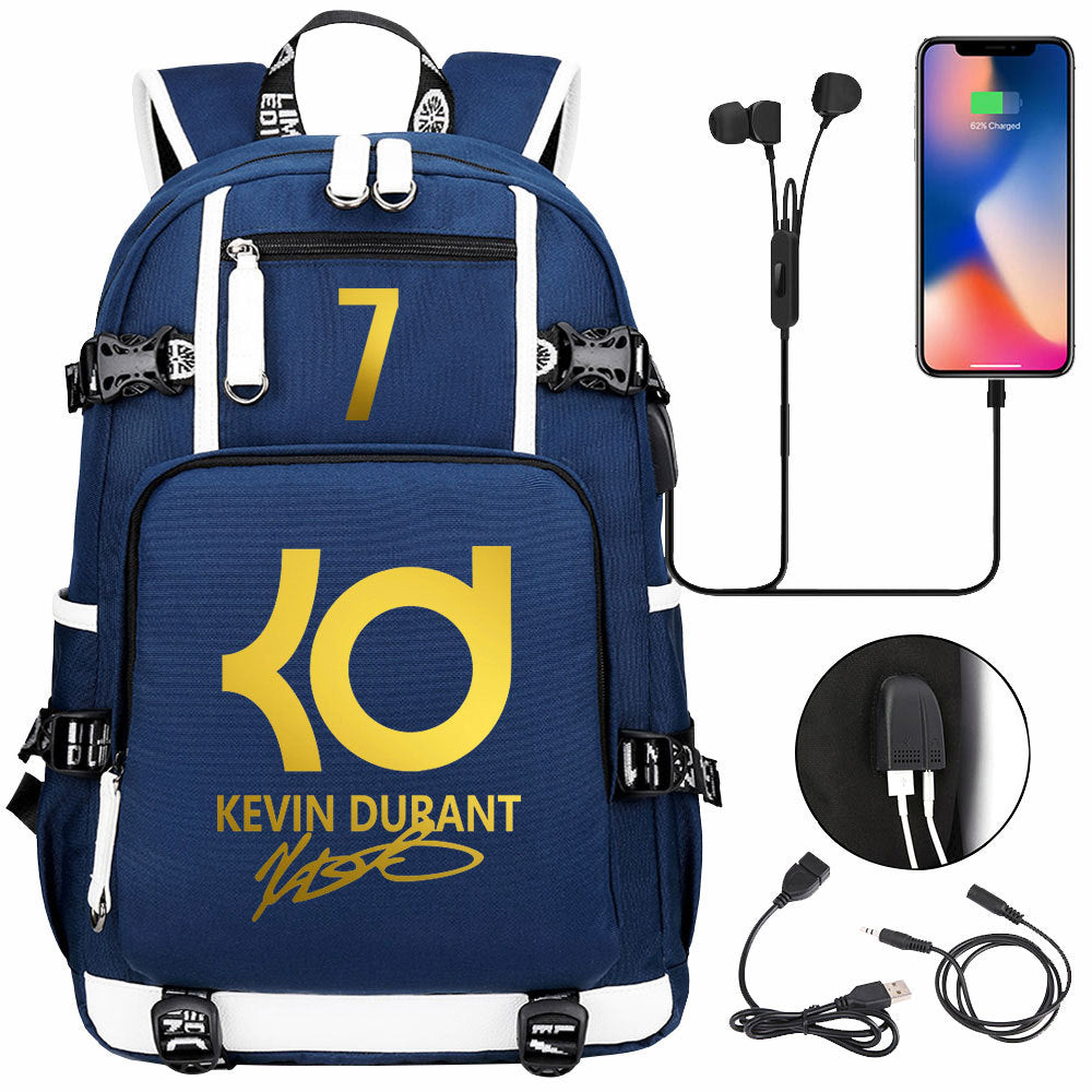 Kobe Black Mamba Curry Bucks USB Charging Backpack School Notebook Travel Bags Basketball Bag