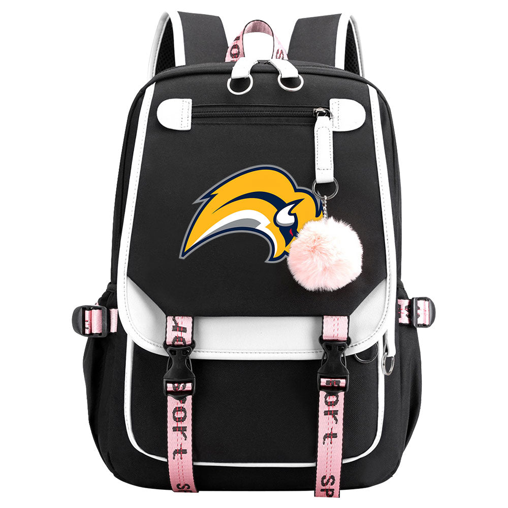 Buffalo Sabres Hockey League Waterproof Backpack School Notebook Travel Bag USB Charging
