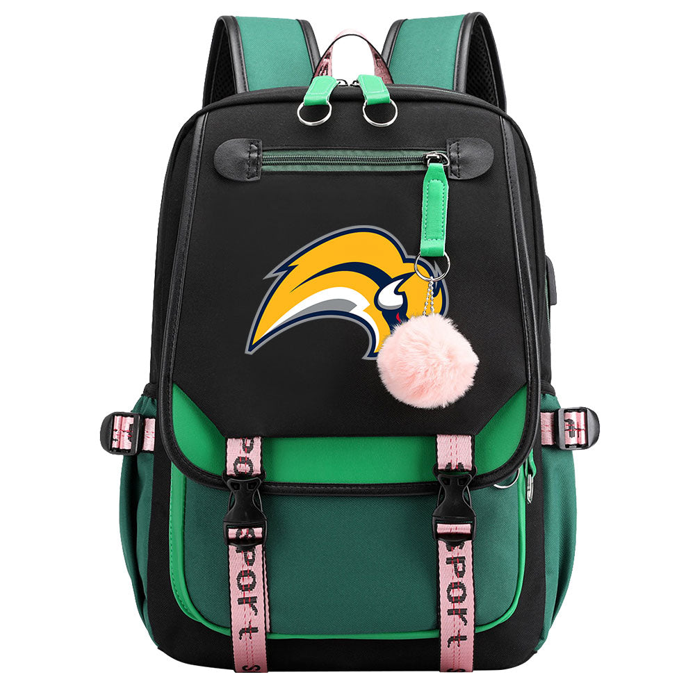 Buffalo Sabres Hockey League Waterproof Backpack School Notebook Travel Bag USB Charging
