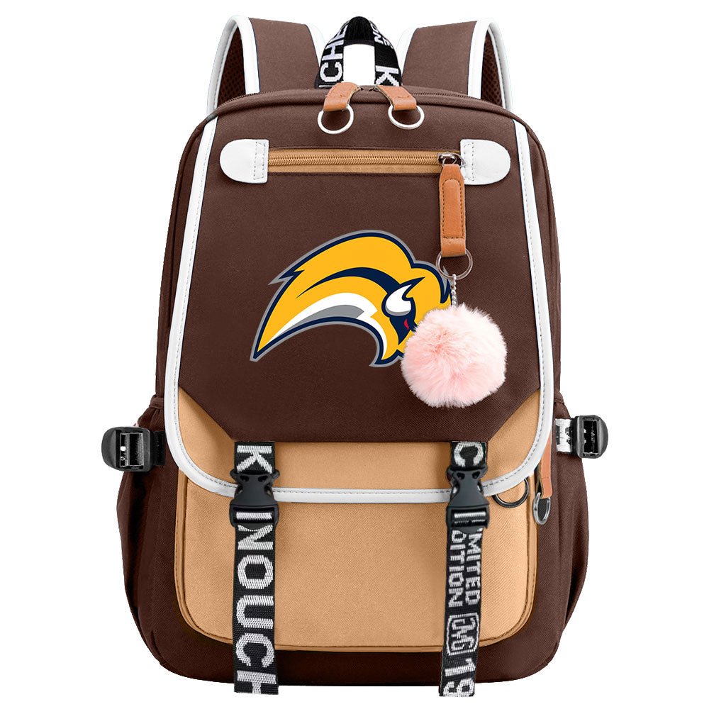 Buffalo Sabres Hockey League Waterproof Backpack School Notebook Travel Bag USB Charging
