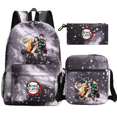 Demon Slayer Demon Slayer Kimetsu No Yaiba Schoolbag Backpack Shoulder Bag Pencil Bag 3pcs set for Kids Students