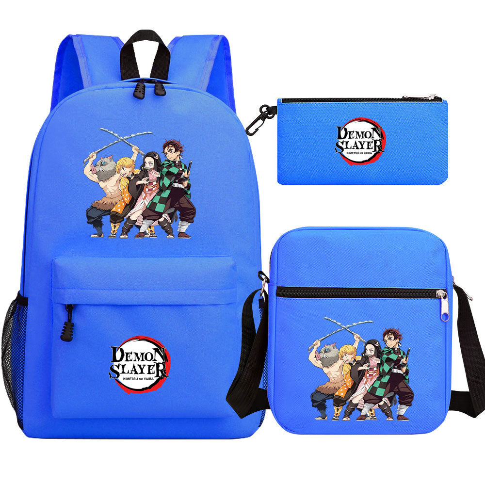 Demon Slayer Demon Slayer Kimetsu No Yaiba Schoolbag Backpack Shoulder Bag Pencil Bag 3pcs set for Kids Students