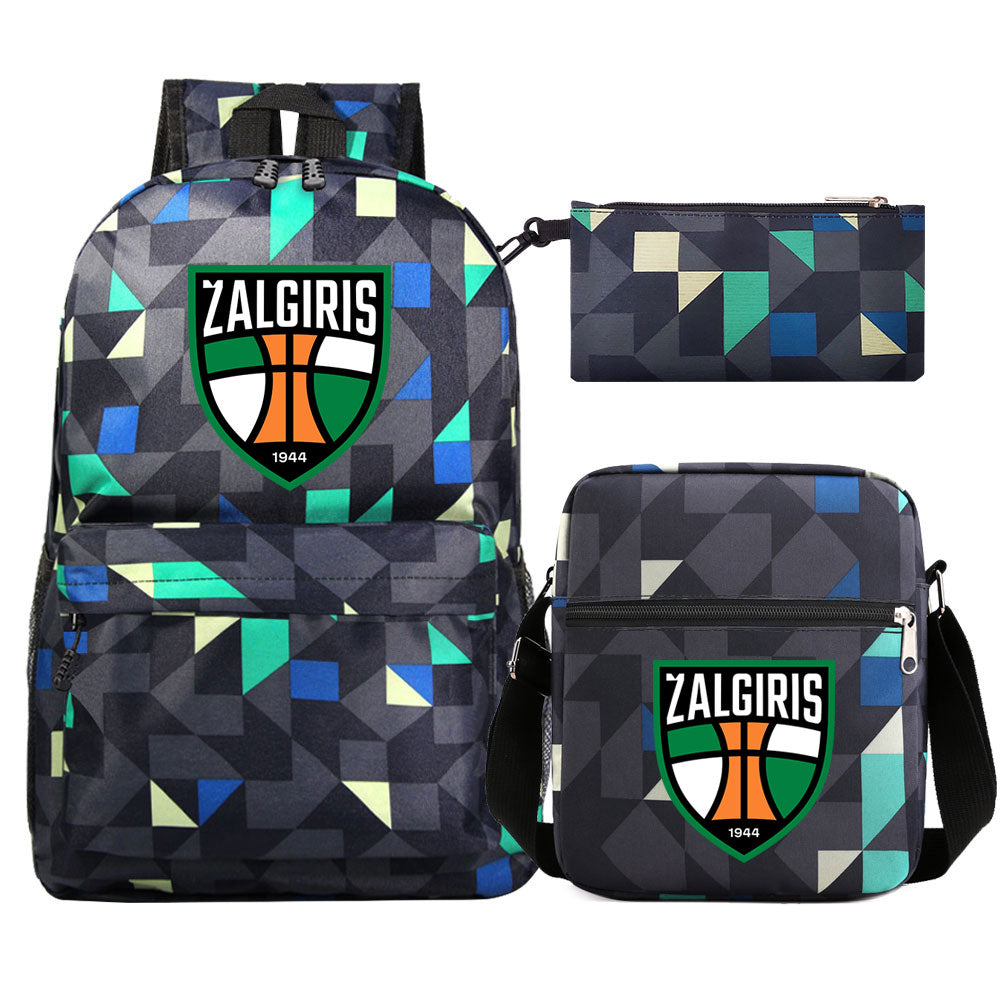 Zalgiris Schoolbag Backpack Shoulder Bag Pencil Bag 3pcs set for Kids Students