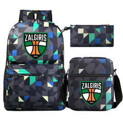 Zalgiris Schoolbag Backpack Shoulder Bag Pencil Bag 3pcs set for Kids Students