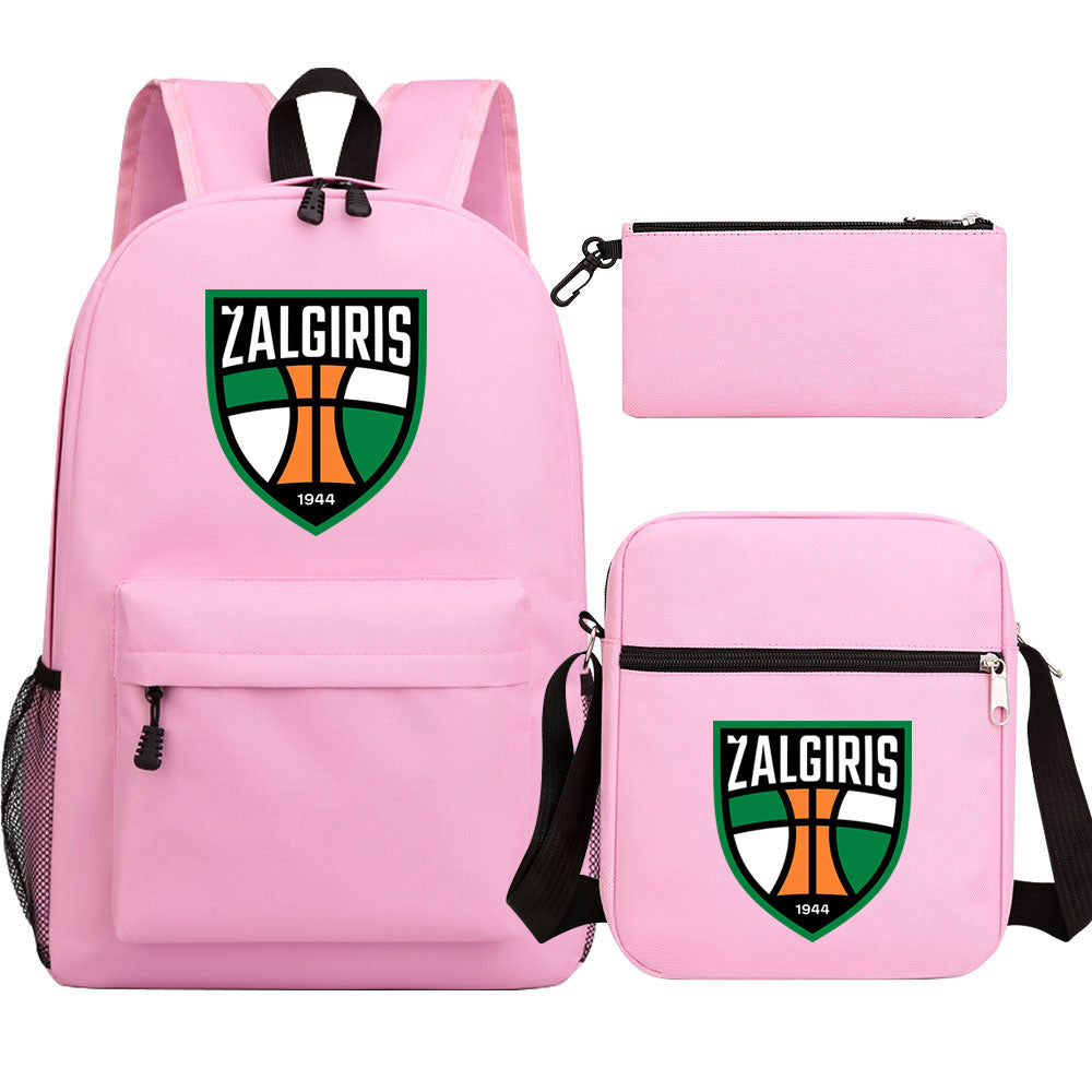 Zalgiris Schoolbag Backpack Shoulder Bag Pencil Bag 3pcs set for Kids Students