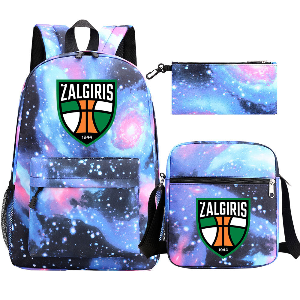 Zalgiris Schoolbag Backpack Shoulder Bag Pencil Bag 3pcs set for Kids Students