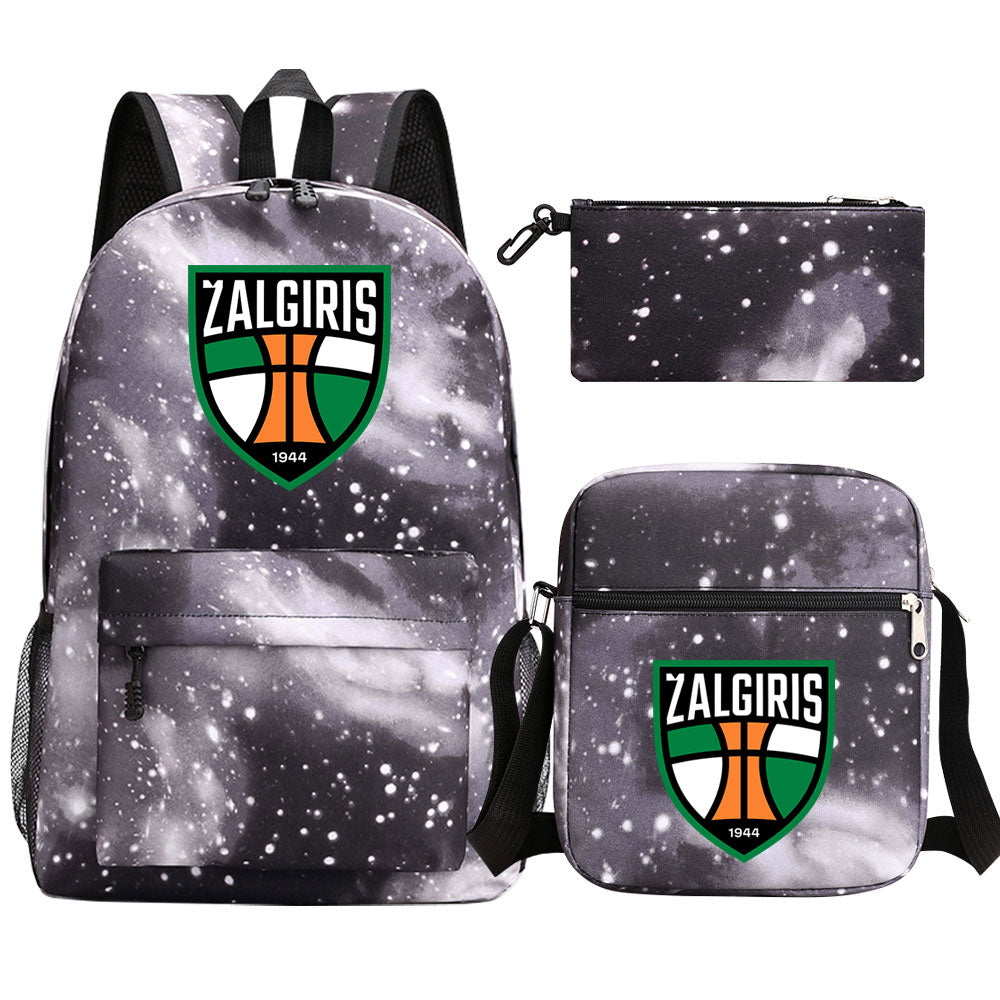 Zalgiris Schoolbag Backpack Shoulder Bag Pencil Bag 3pcs set for Kids Students