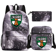 Zalgiris Schoolbag Backpack Shoulder Bag Pencil Bag 3pcs set for Kids Students