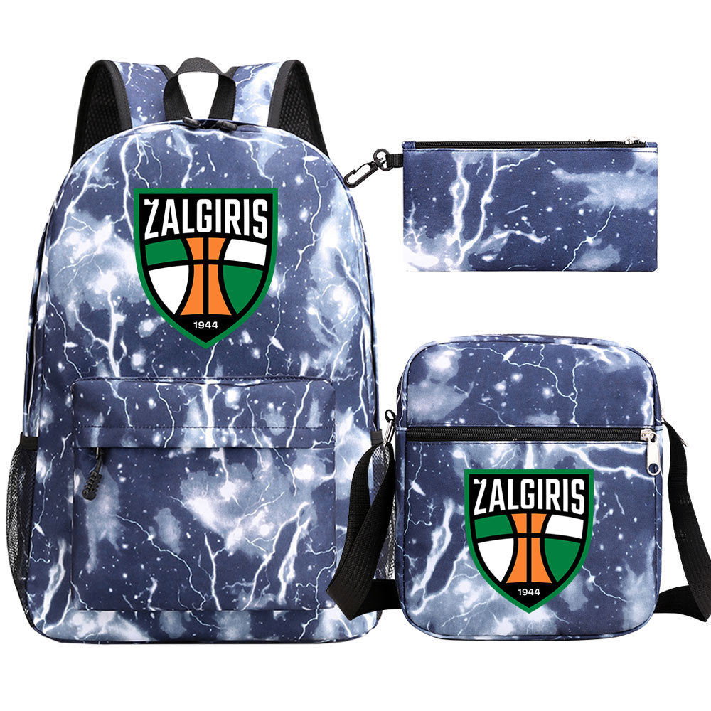 Zalgiris Schoolbag Backpack Shoulder Bag Pencil Bag 3pcs set for Kids Students