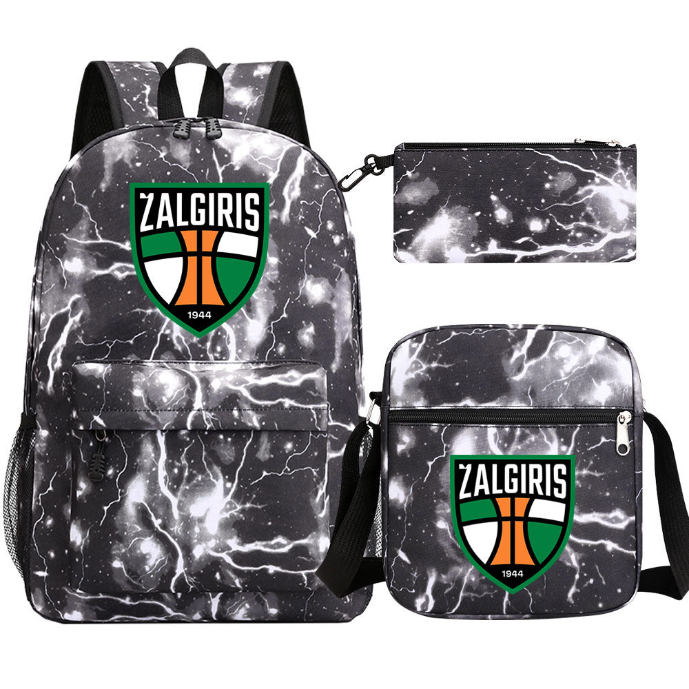 Zalgiris Schoolbag Backpack Shoulder Bag Pencil Bag 3pcs set for Kids Students