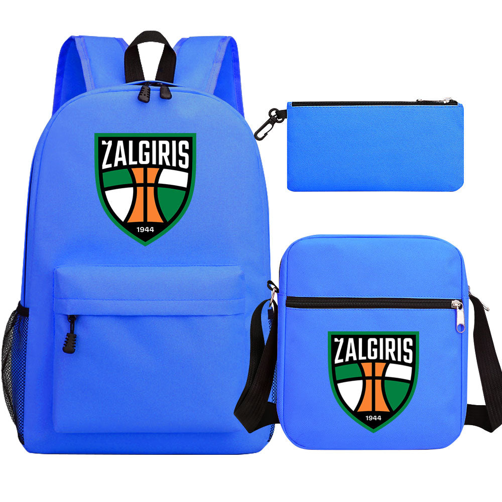 Zalgiris Schoolbag Backpack Shoulder Bag Pencil Bag 3pcs set for Kids Students